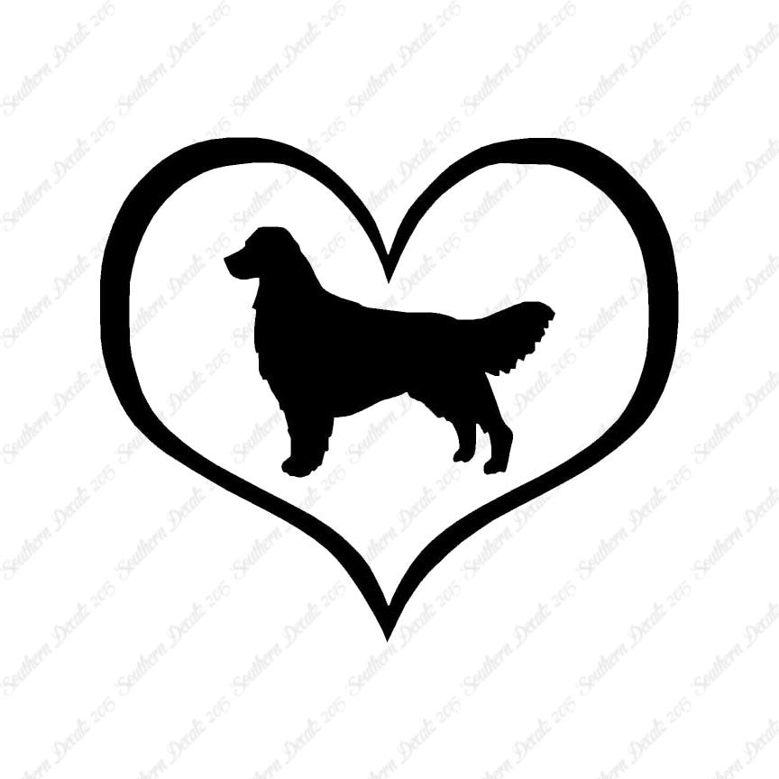 Golden Retriever Dog Heart Love