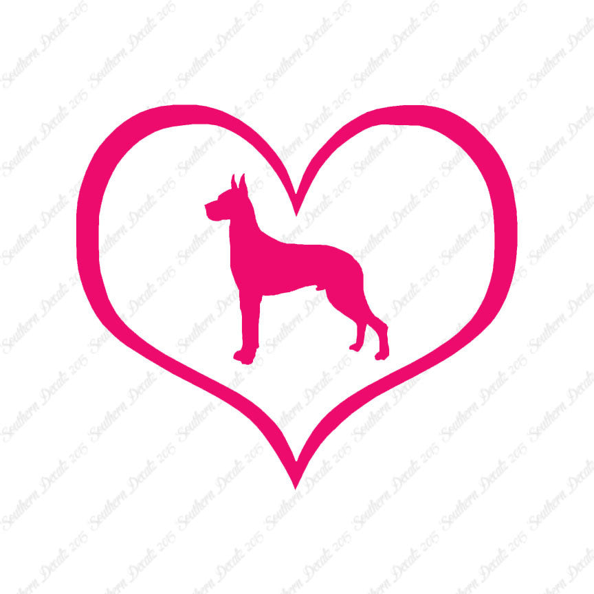 Great Dane Dog Heart Love