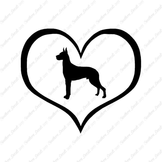 Great Dane Dog Heart Love