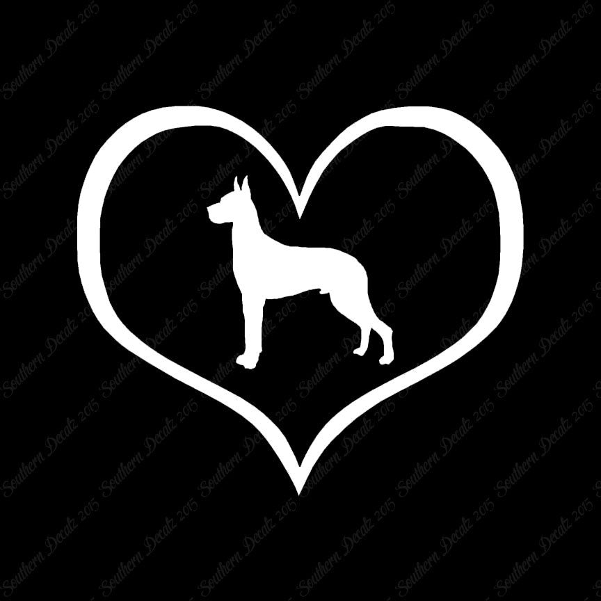 Great Dane Dog Heart Love