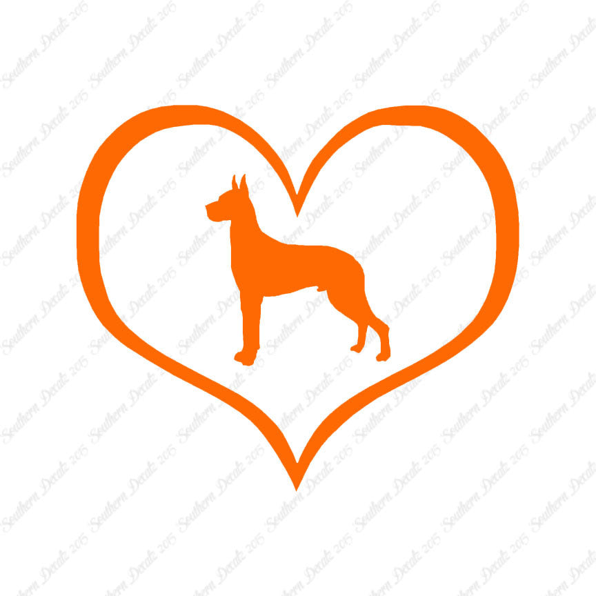 Great Dane Dog Heart Love