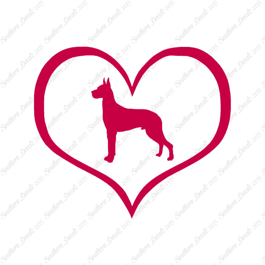 Great Dane Dog Heart Love