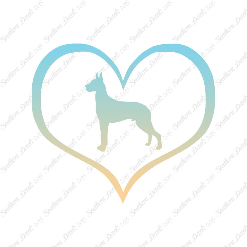 Great Dane Dog Heart Love