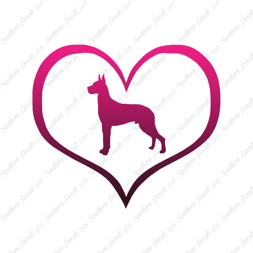 Great Dane Dog Heart Love