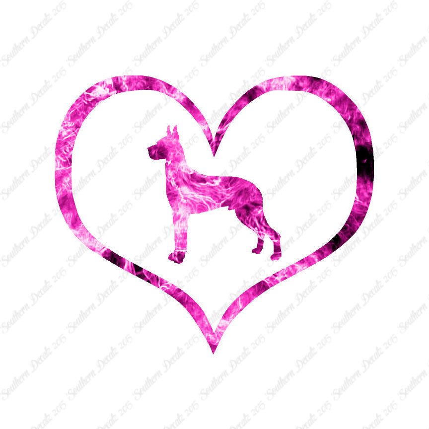 Great Dane Dog Heart Love