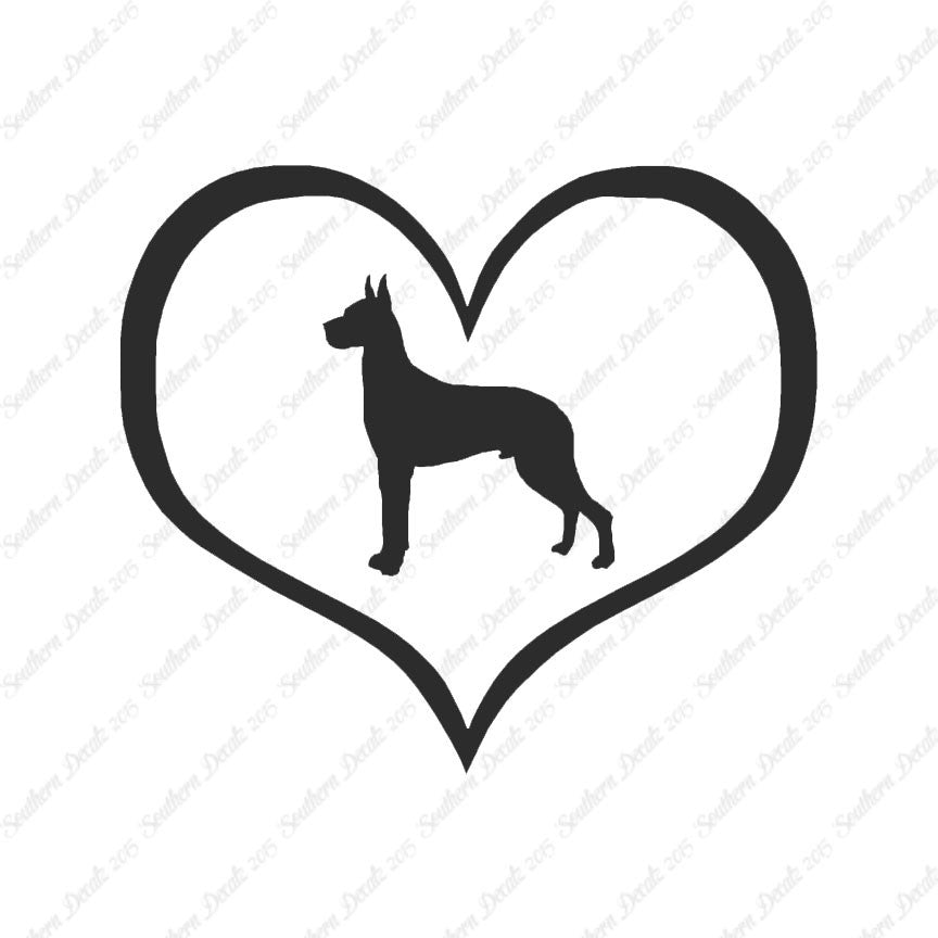 Great Dane Dog Heart Love