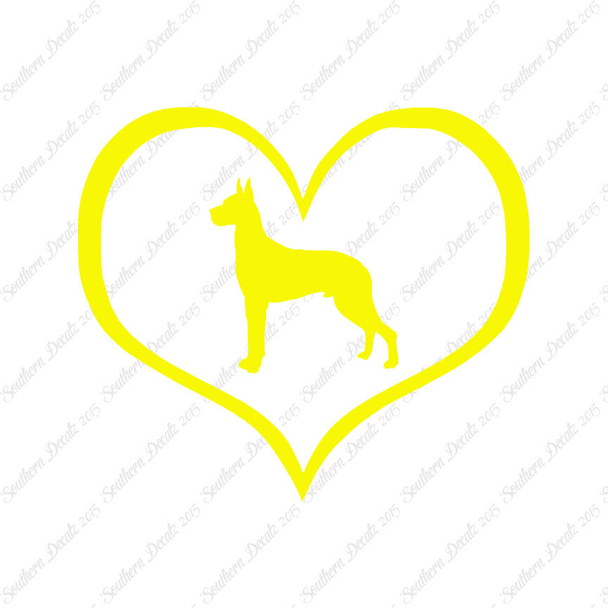 Great Dane Dog Heart Love