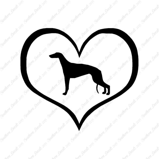 Greyhound Dog Heart Love