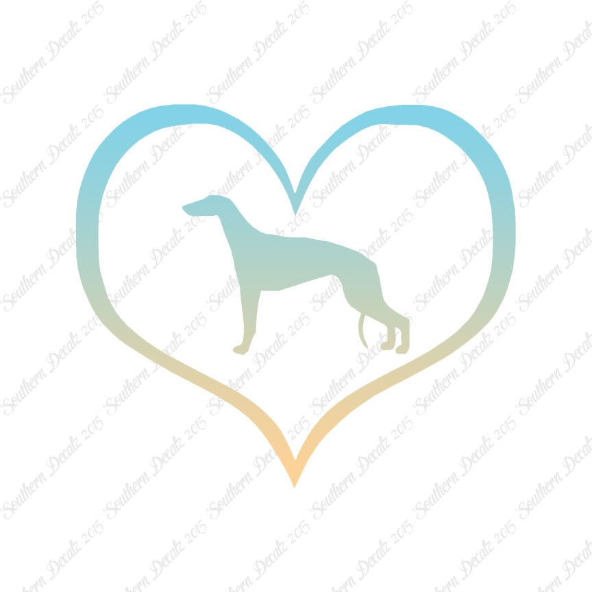 Greyhound Dog Heart Love