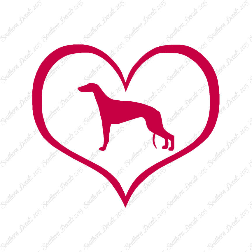 Greyhound Dog Heart Love