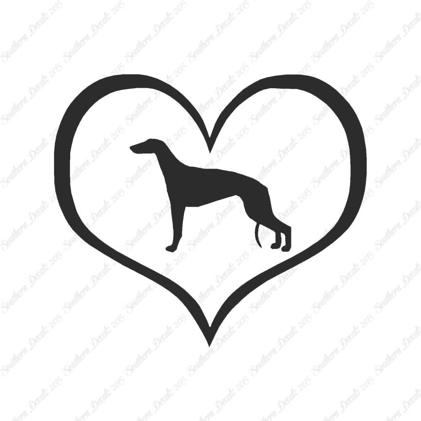 Greyhound Dog Heart Love