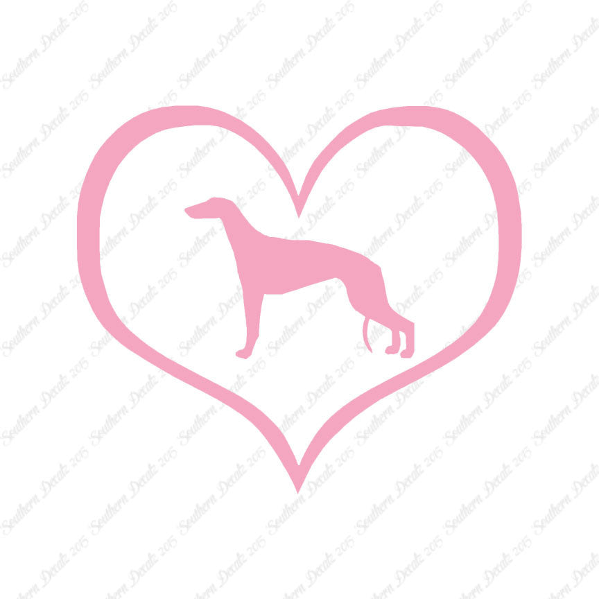 Greyhound Dog Heart Love