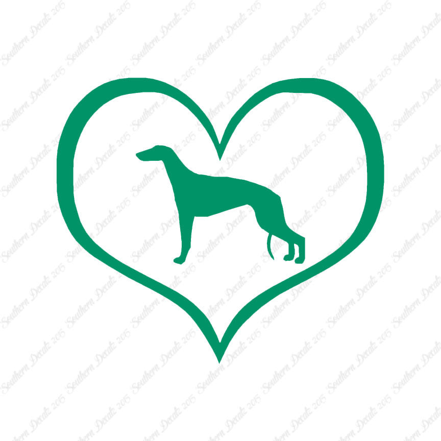 Greyhound Dog Heart Love