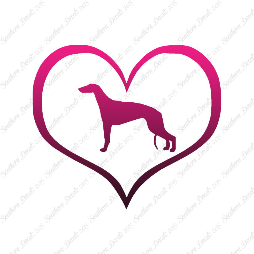 Greyhound Dog Heart Love