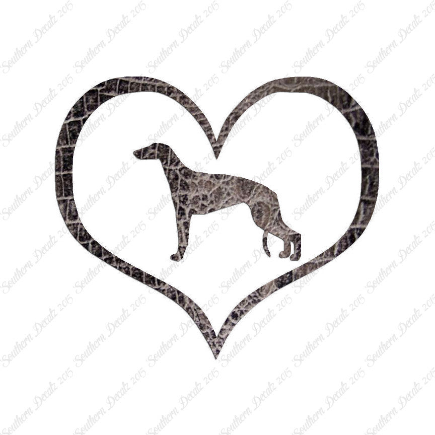 Greyhound Dog Heart Love