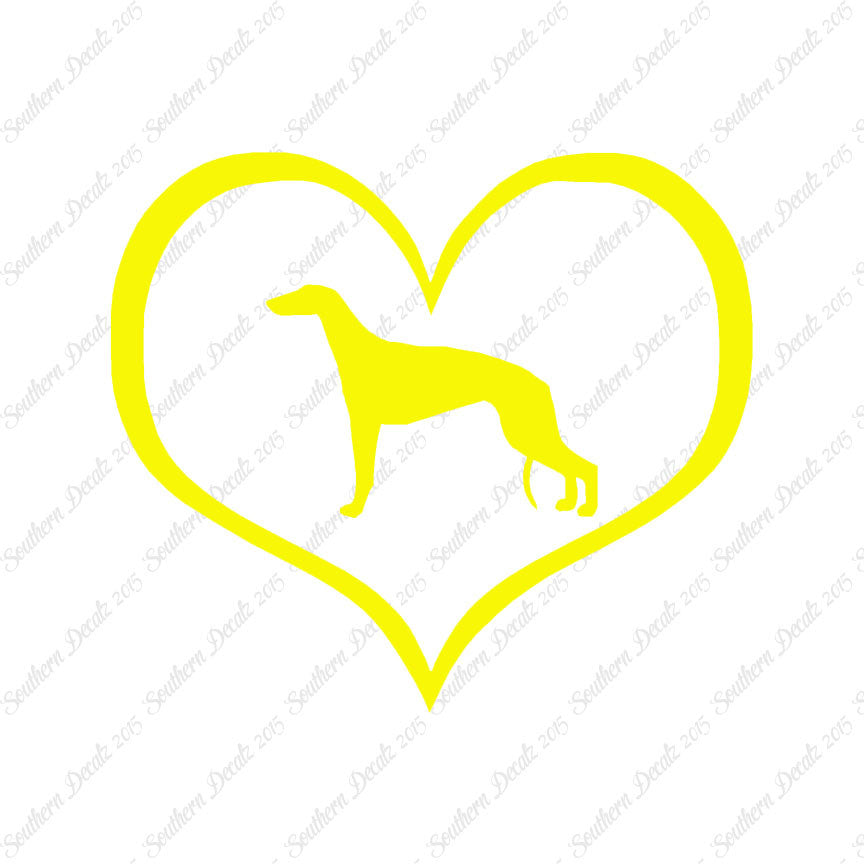 Greyhound Dog Heart Love