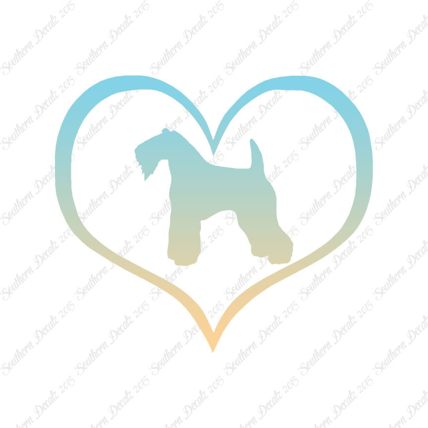 Kerry Blue Terrier Dog Heart Love