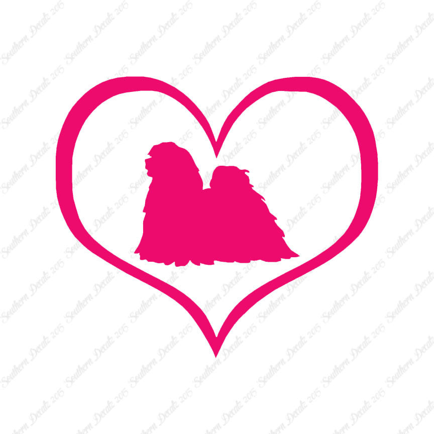 Lhasa Apso Dog Heart Love