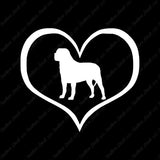 Mastiff Dog Heart Love