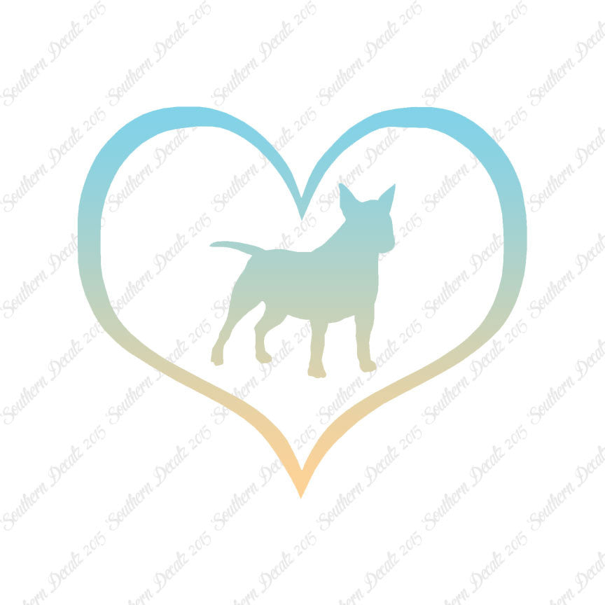 Miniature Bull Terrier Dog Heart Love