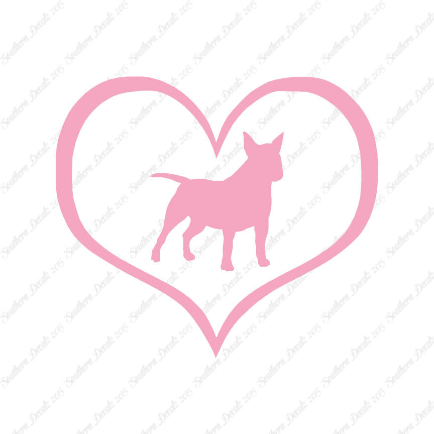 Miniature Bull Terrier Dog Heart Love