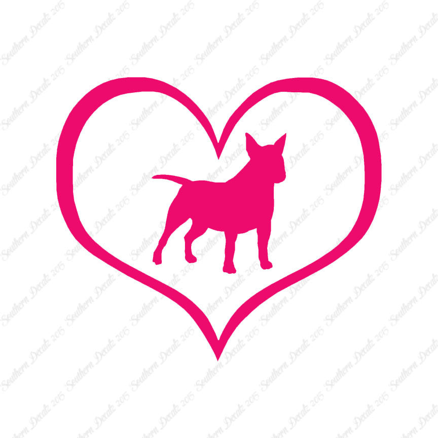 Miniature Bull Terrier Dog Heart Love