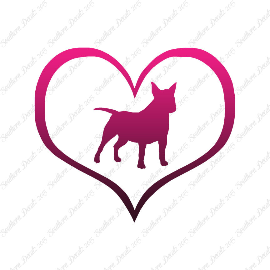 Miniature Bull Terrier Dog Heart Love