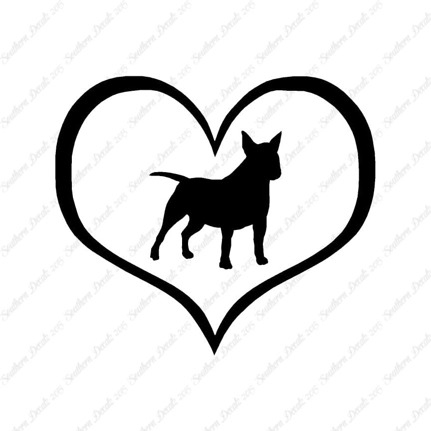 Miniature Bull Terrier Dog Heart Love