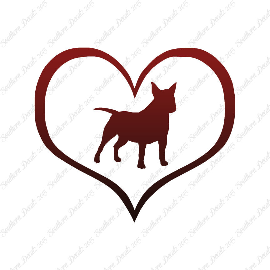 Miniature Bull Terrier Dog Heart Love