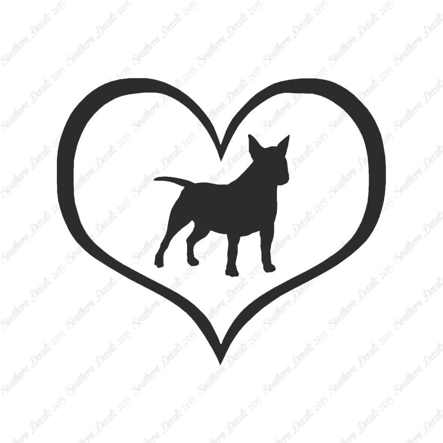 Miniature Bull Terrier Dog Heart Love