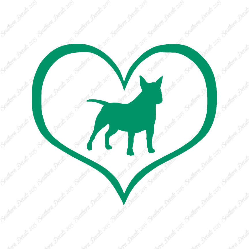 Miniature Bull Terrier Dog Heart Love