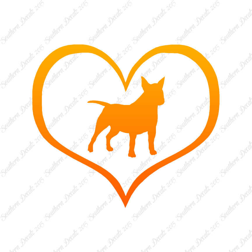 Miniature Bull Terrier Dog Heart Love