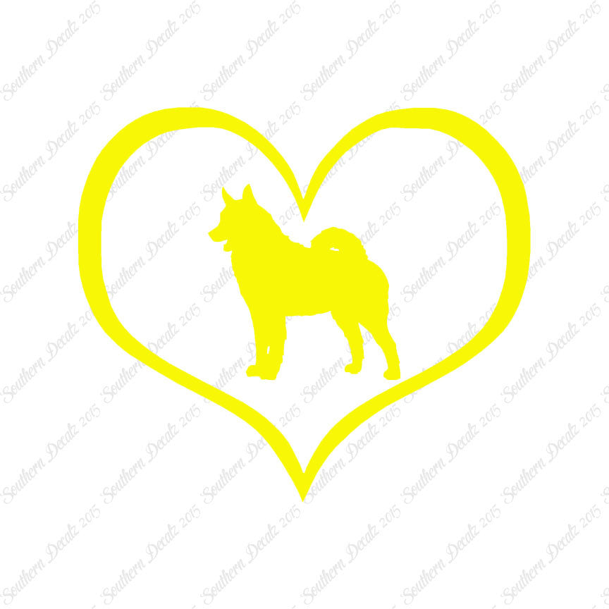 Norwegian Elkhound Dog Heart Love