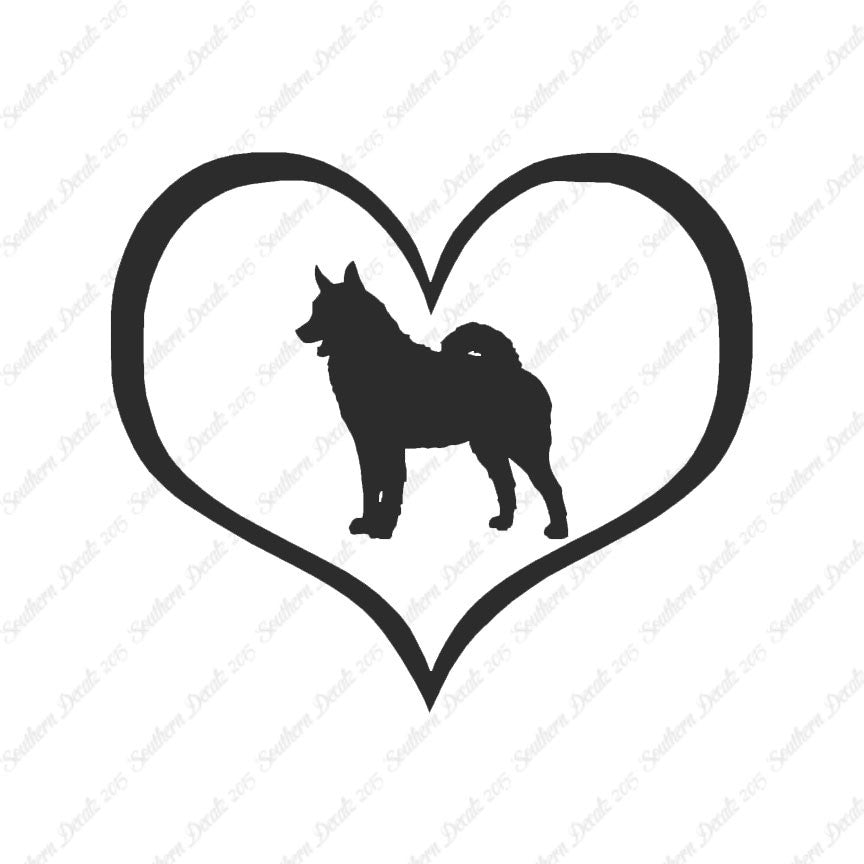 Norwegian Elkhound Dog Heart Love