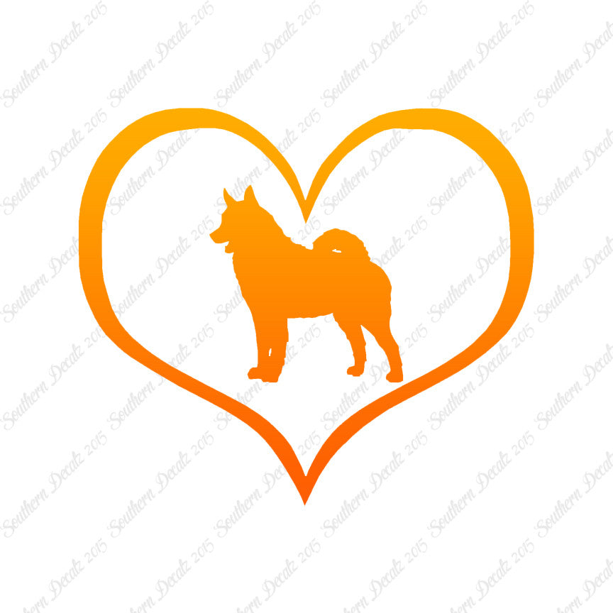 Norwegian Elkhound Dog Heart Love