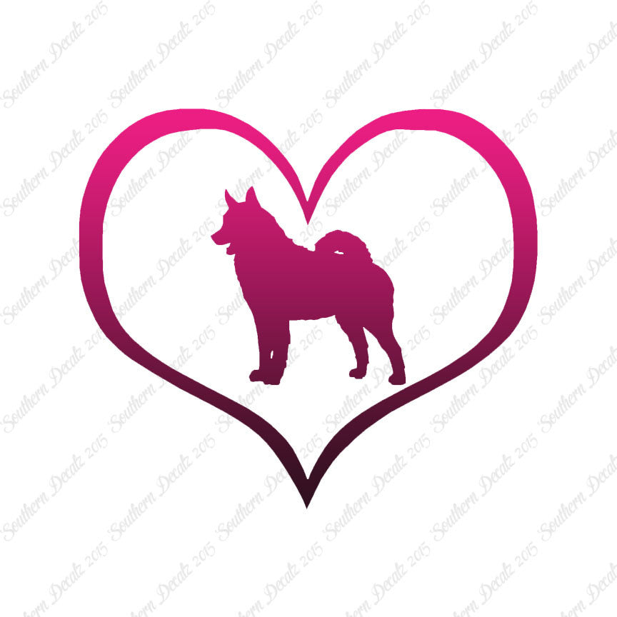Norwegian Elkhound Dog Heart Love