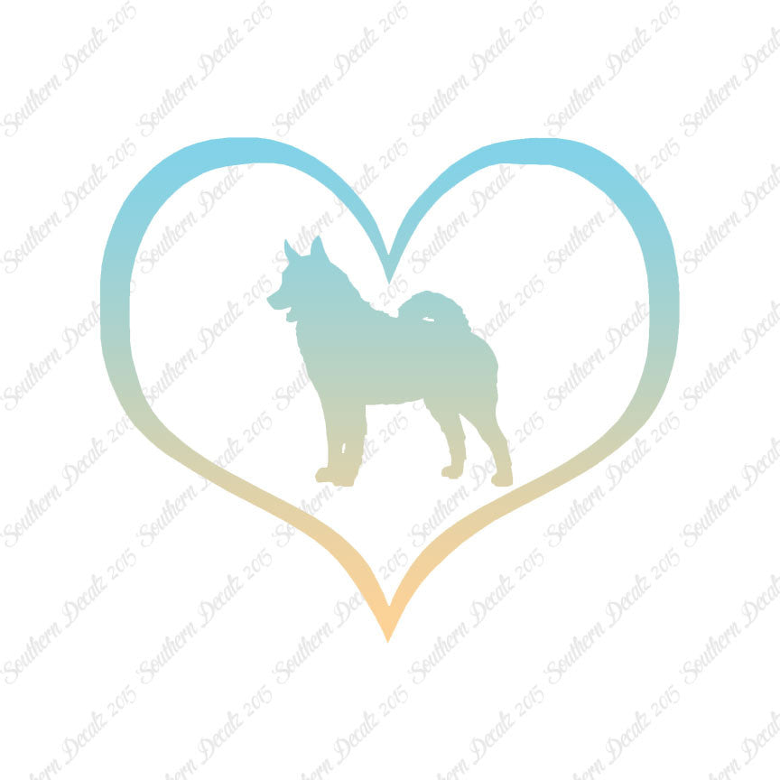 Norwegian Elkhound Dog Heart Love