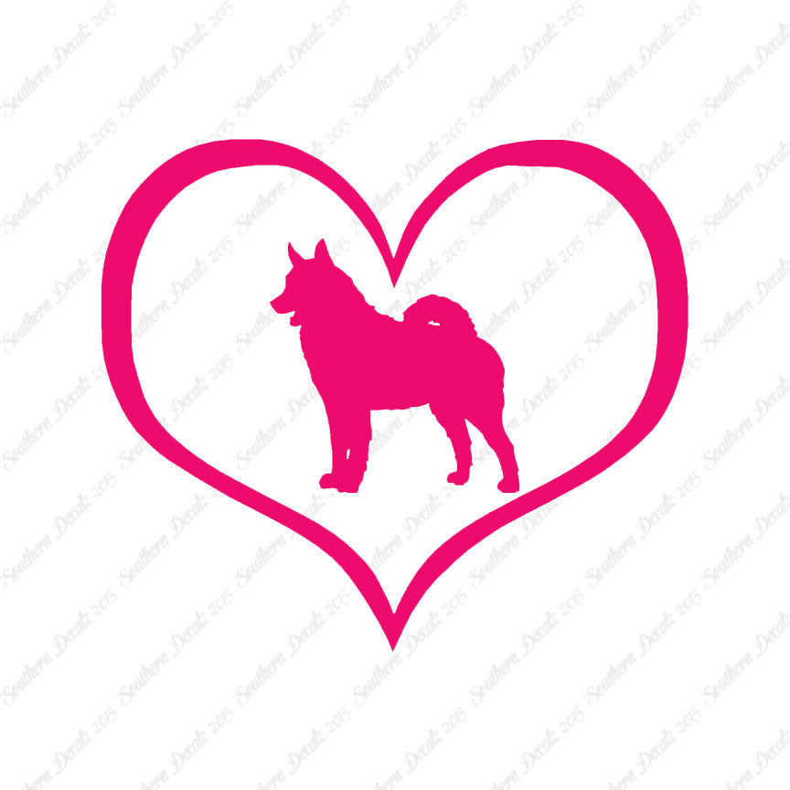 Norwegian Elkhound Dog Heart Love