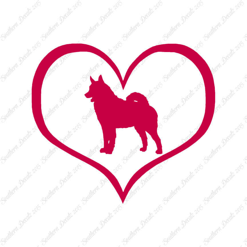 Norwegian Elkhound Dog Heart Love