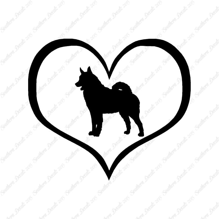 Norwegian Elkhound Dog Heart Love