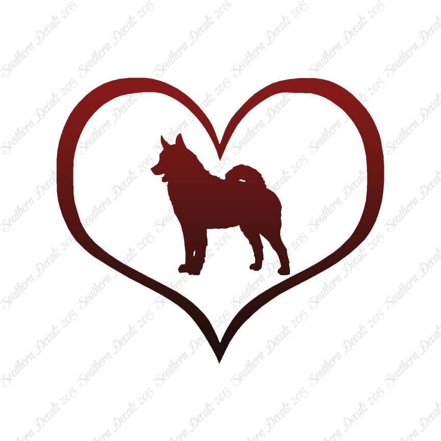 Norwegian Elkhound Dog Heart Love