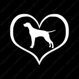 Pointer Dog Heart Love