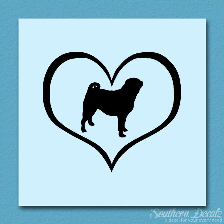 Pug Dog Heart Love