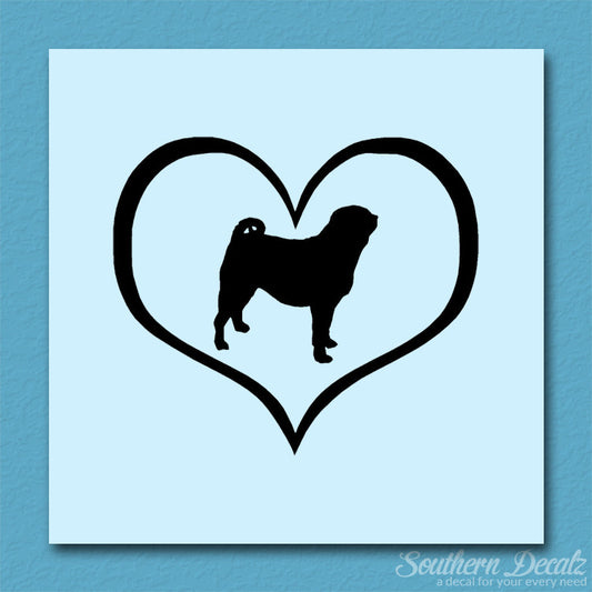 Pug Dog Heart Love