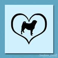 Pug Dog Heart Love