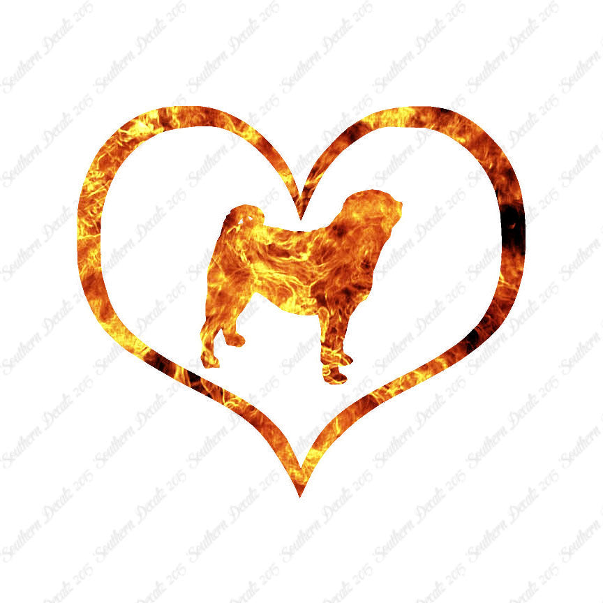 Pug Dog Heart Love