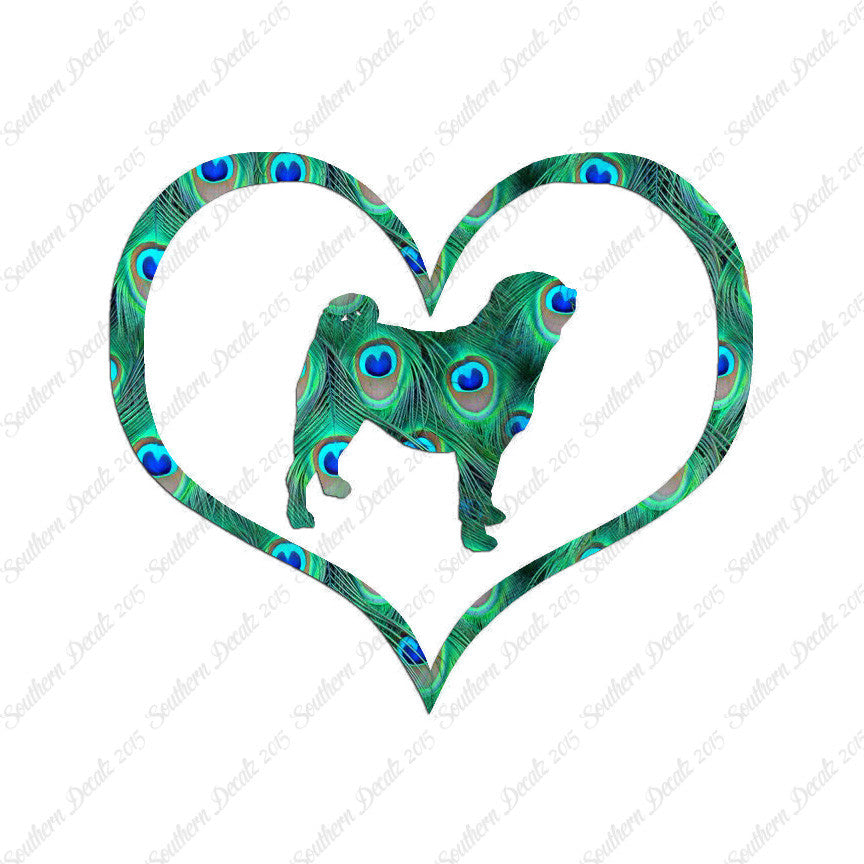 Pug Dog Heart Love