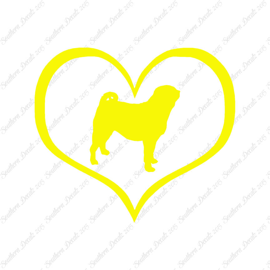 Pug Dog Heart Love