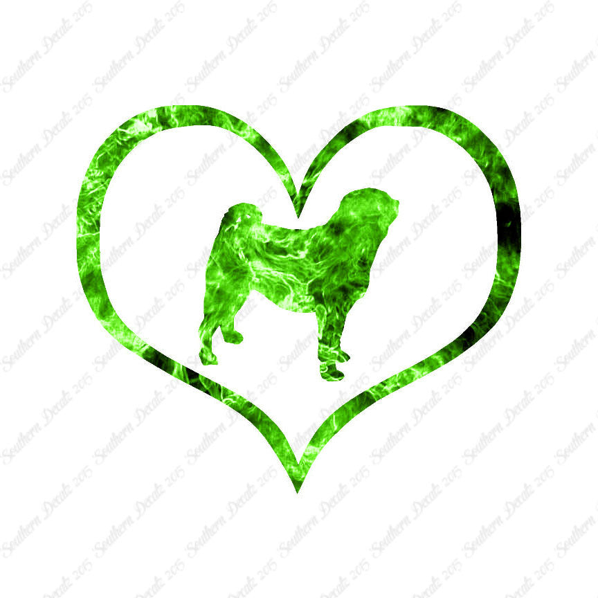 Pug Dog Heart Love