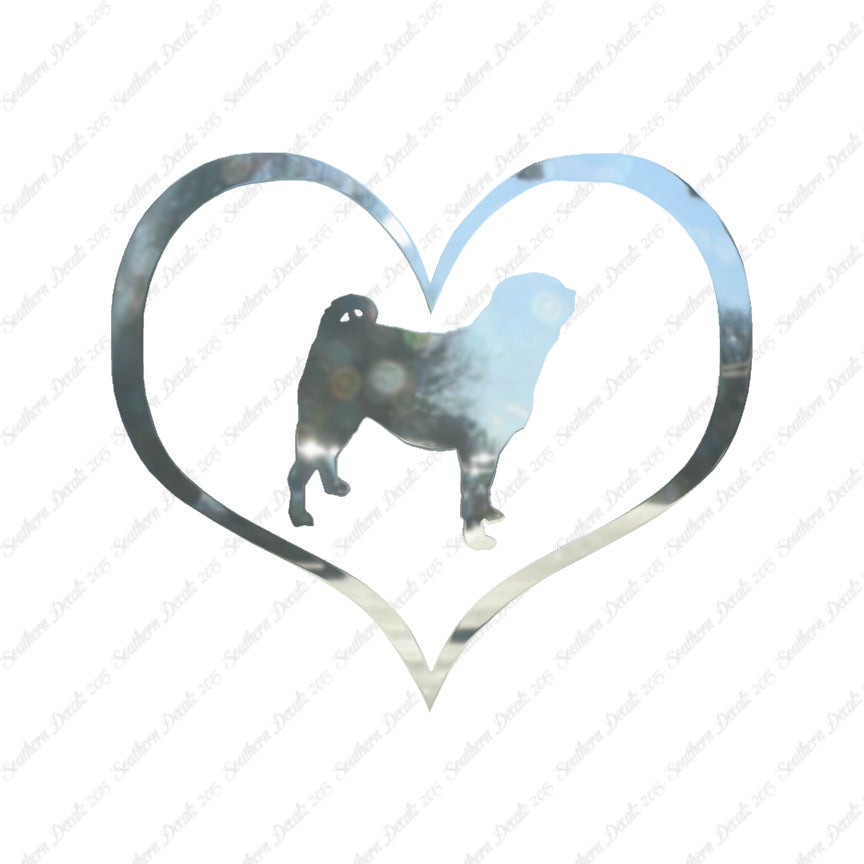 Pug Dog Heart Love
